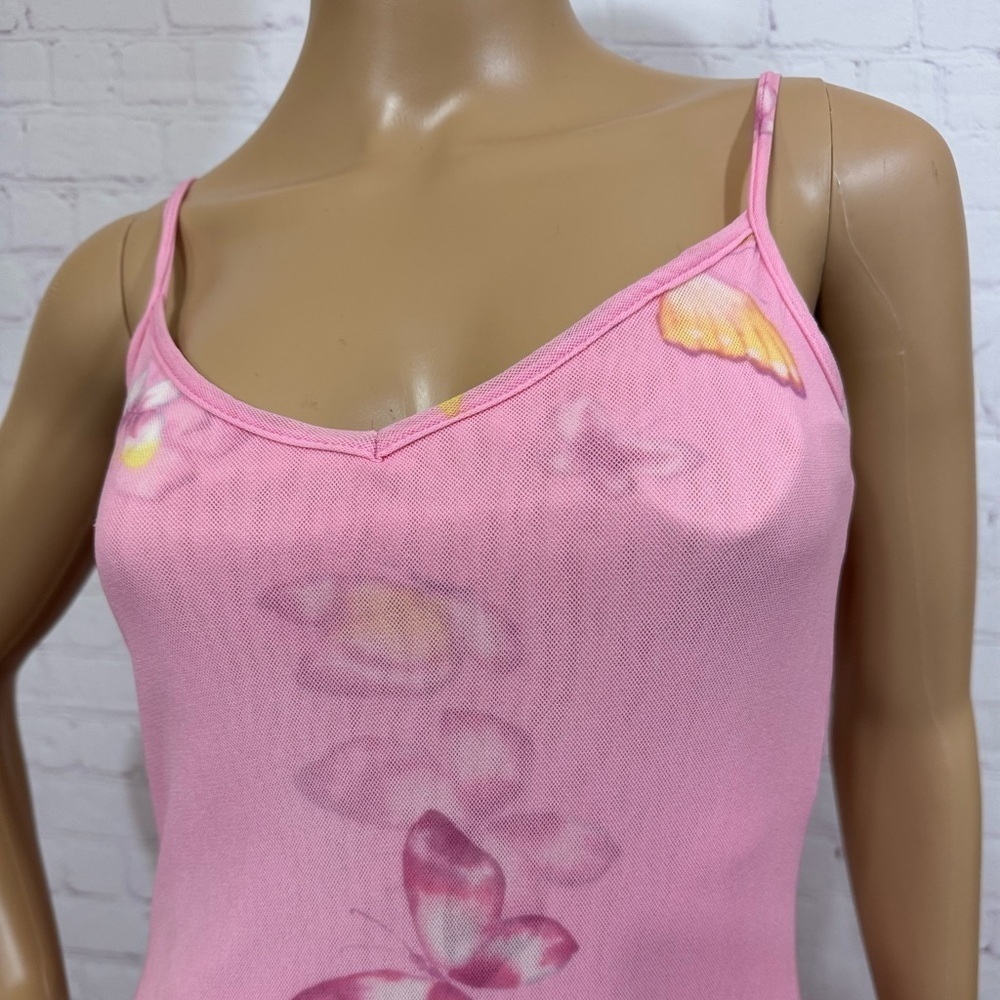 ARDEN B Spaghetti strap dress tiered mesh butterfly prints Small nwt Y2K Vintage - Picture 10 of 16